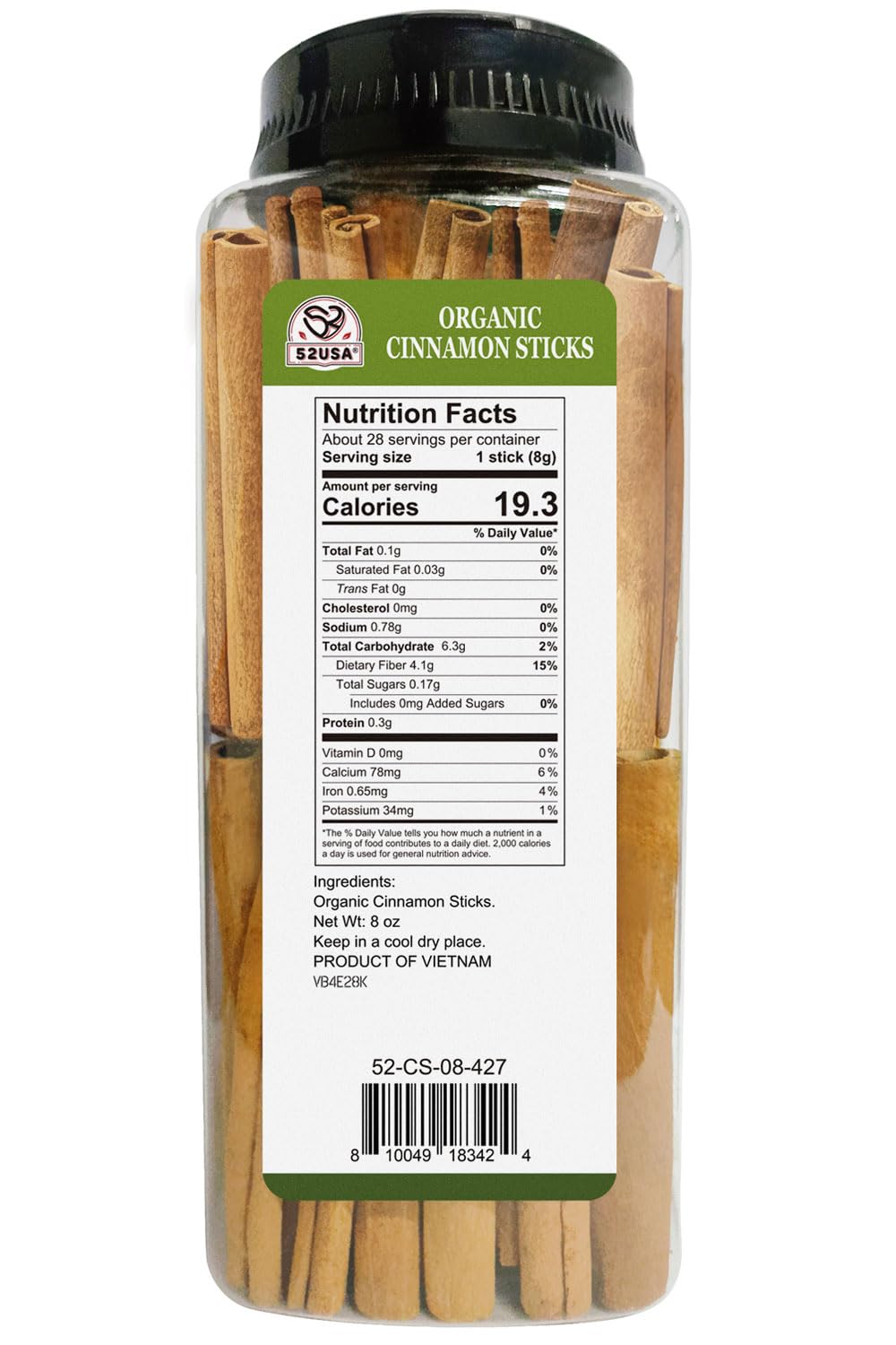 Amazon.com : 52USA Organic Cinnamon Sticks, Cinnamon 8oz (226g